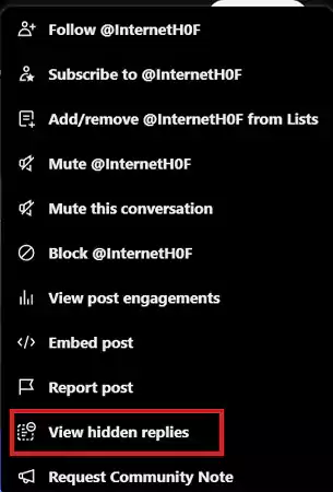 Click on the View hidden replies option