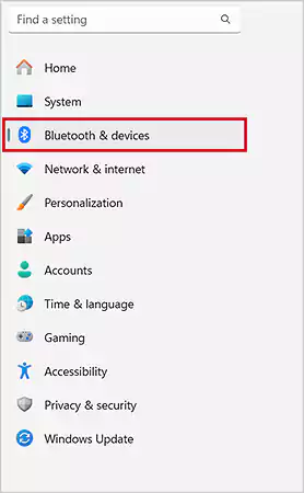 click on “Bluetooth & devices”